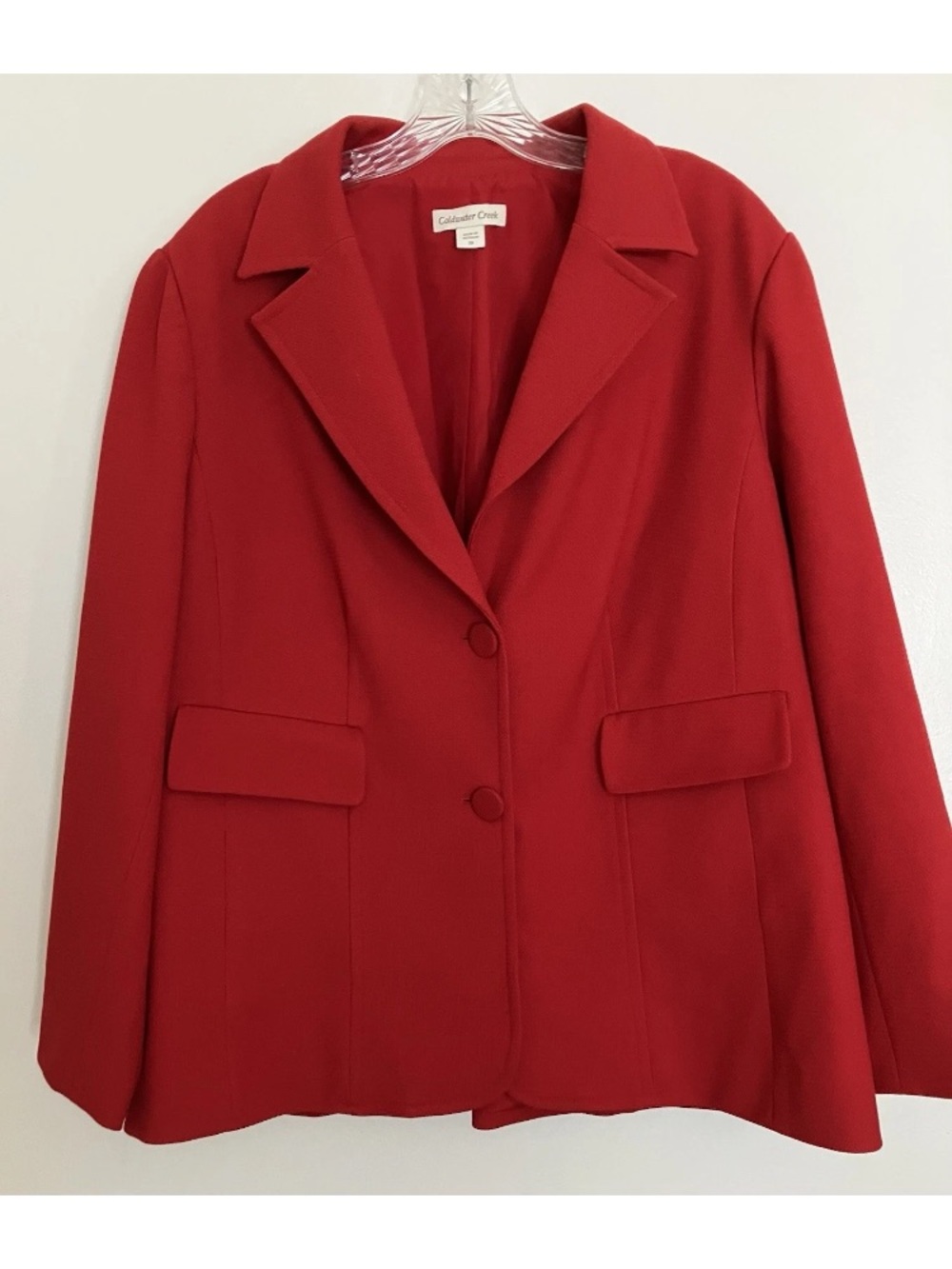 Coldwater Creek Classic Red Notch-Lapel Blazer